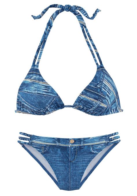 bikini jeans optik|Designer Denim Bikini: Jeans Swimwear In Light & Navy Blue.